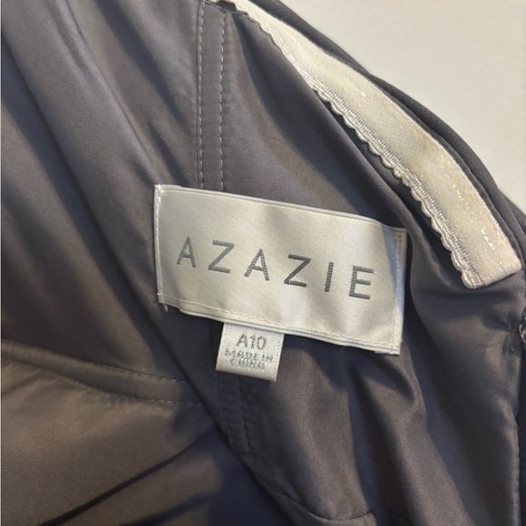 WEDDING BRIDESMAID PROM AZAZIE Grey A-Line Strapless Chiffon Convertible Dress 👗 - Picture 12 of 15